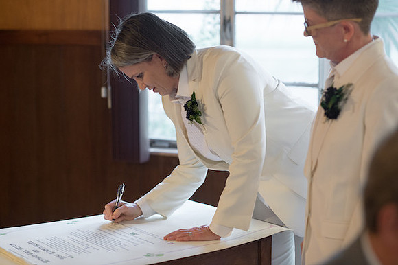 Leah Langley Photography - orlando wedding photographer - quaker wedding - LGBTQ wedding - Orlando LGBTQ wedding photography - Orlando Quaker Meeting - signing marriage document