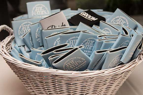 Leah Langley Photography – Florida Wedding Photographer – south Florida wedding photographer – Jacaranda country club wedding -wedding favors - custom beer koosie